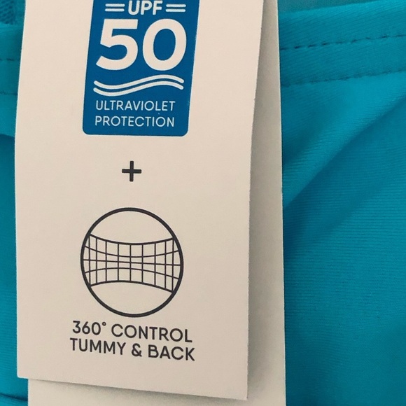 Lands End Womens Swimsuit UPF 50 Full Coverage Turquoise Blue Small - Picture 10 of 10